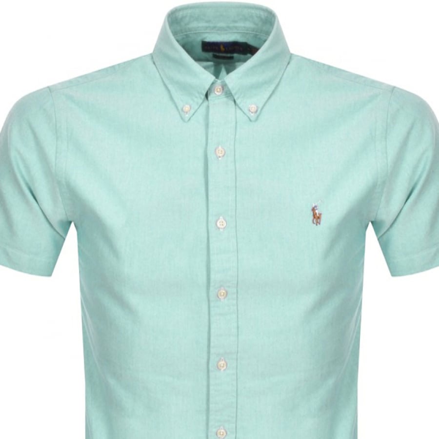 Alternative Image for ProductRalph Lauren Oxford Slim Short Sleeve Shirt Blue2